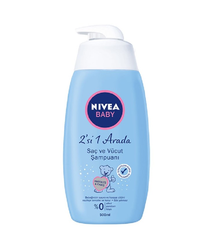 شامپو سر و بدن کودک نیوآ nivea اصل آلمان ویتامینه و حاوی شیر بادام حجم 500 میل