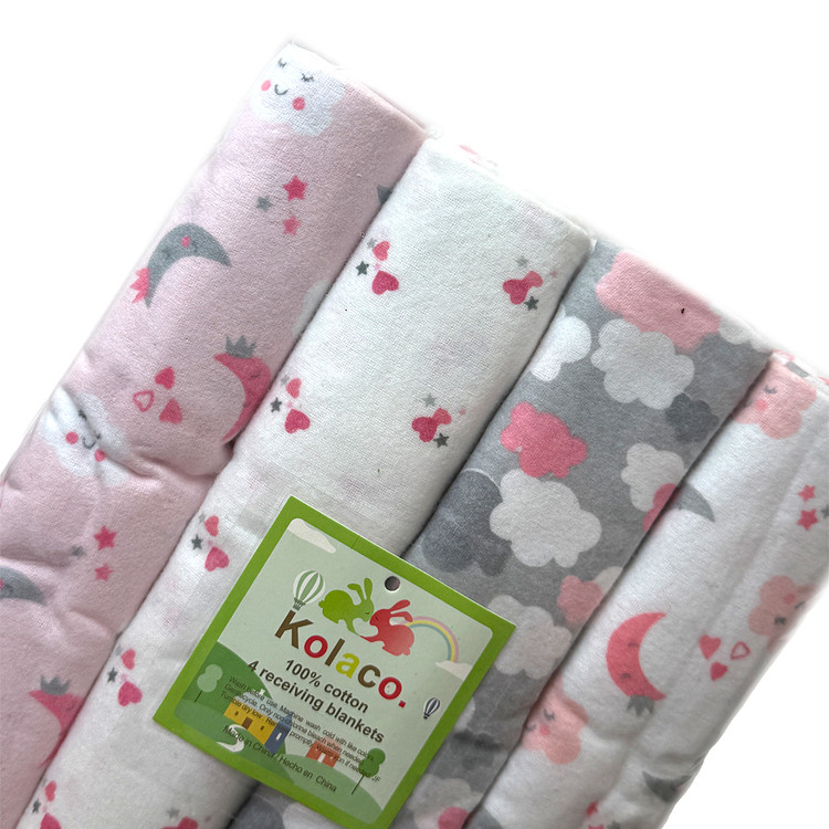 ست ۴ تکه خشککن نوزاد Kolaco سایز بزرگ مدل Receiving Blankets