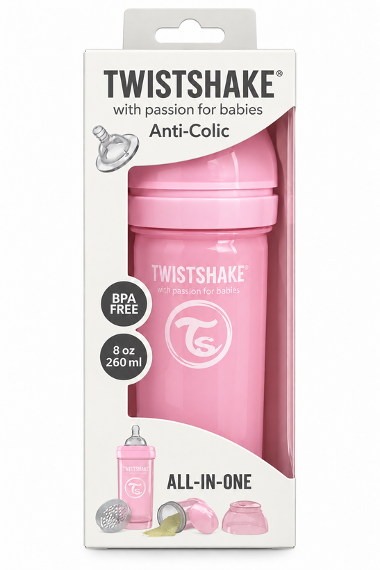 شیشه شیر ضدنفخ تویستشیک Twistshake Anti-Colic حجم 260 میلیلیتر