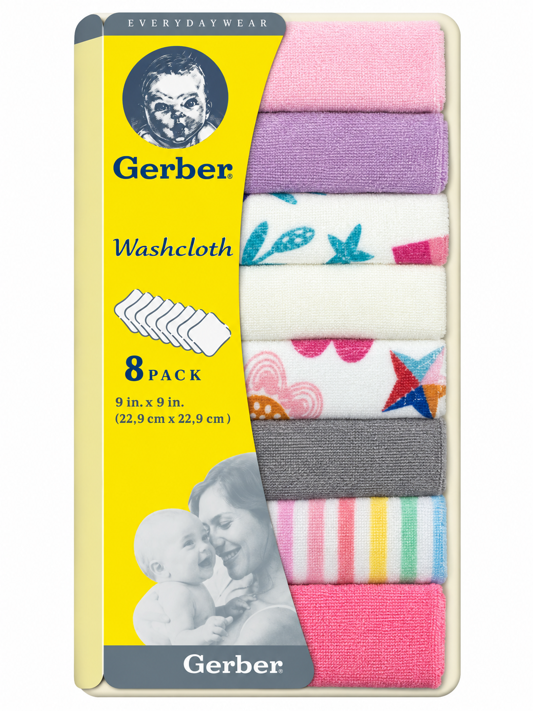 ست ۸ عددی دستمال حولهای کودک Gerber مدل Washcloth