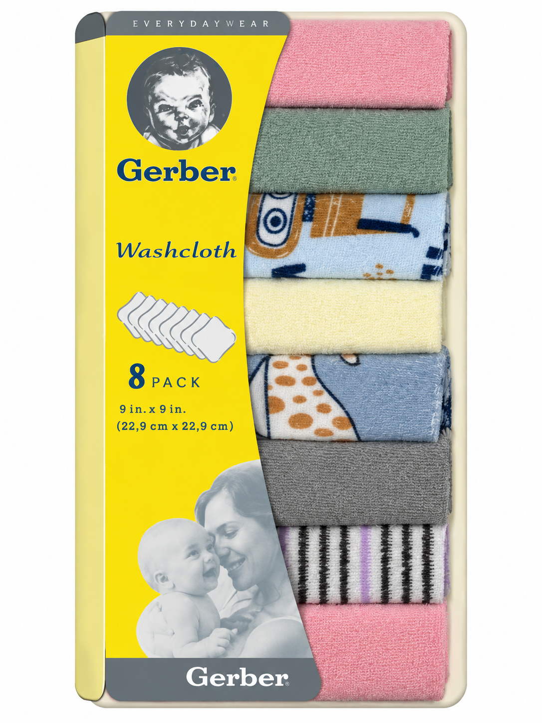 ست ۸ عددی دستمال حولهای کودک Gerber مدل Washcloth