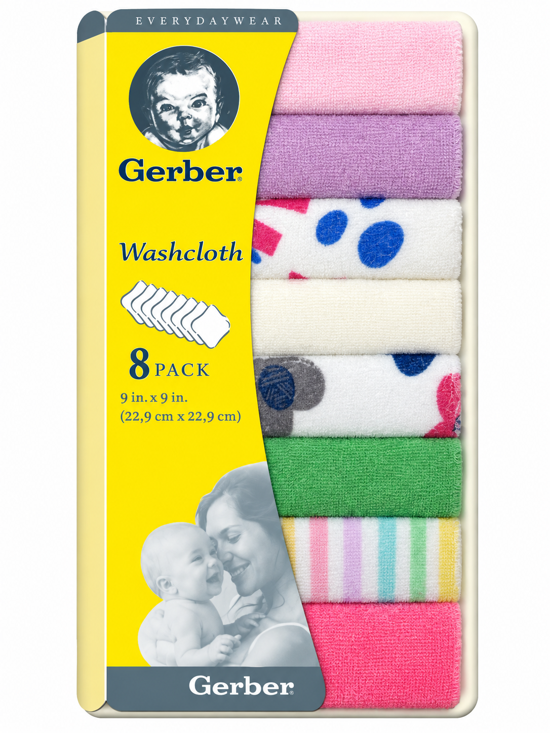 ست ۸ عددی دستمال حولهای کودک Gerber مدل Washcloth