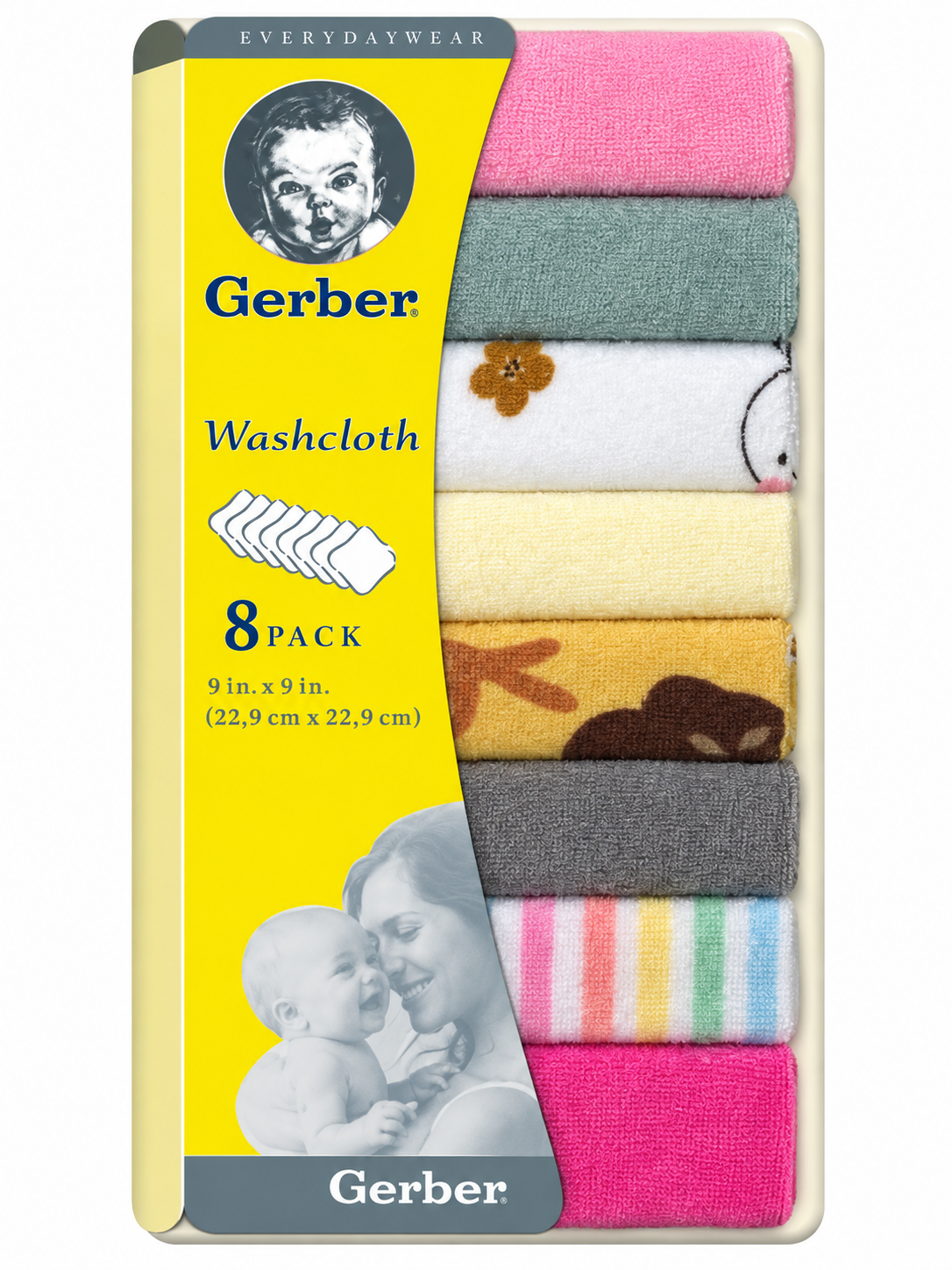 ست ۸ عددی دستمال حولهای کودک Gerber مدل Washcloth