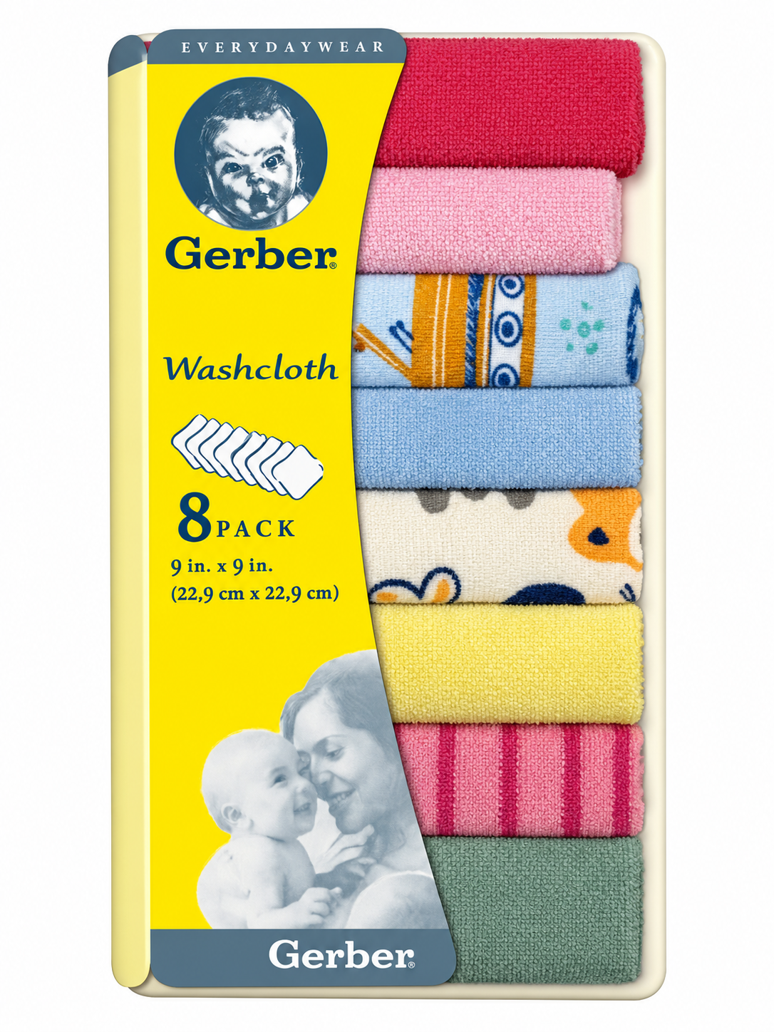 ست ۸ عددی دستمال حولهای کودک Gerber مدل Washcloth
