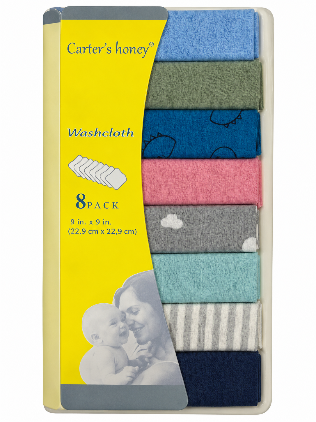 پک ۸ عددی دستمال نخی کودک Carter’s Honey مدل Washcloth