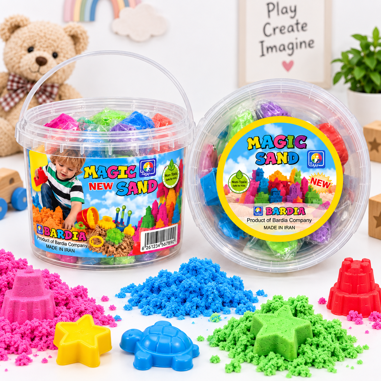 شن جادویی کودک سطلی بردیا Magic Sand